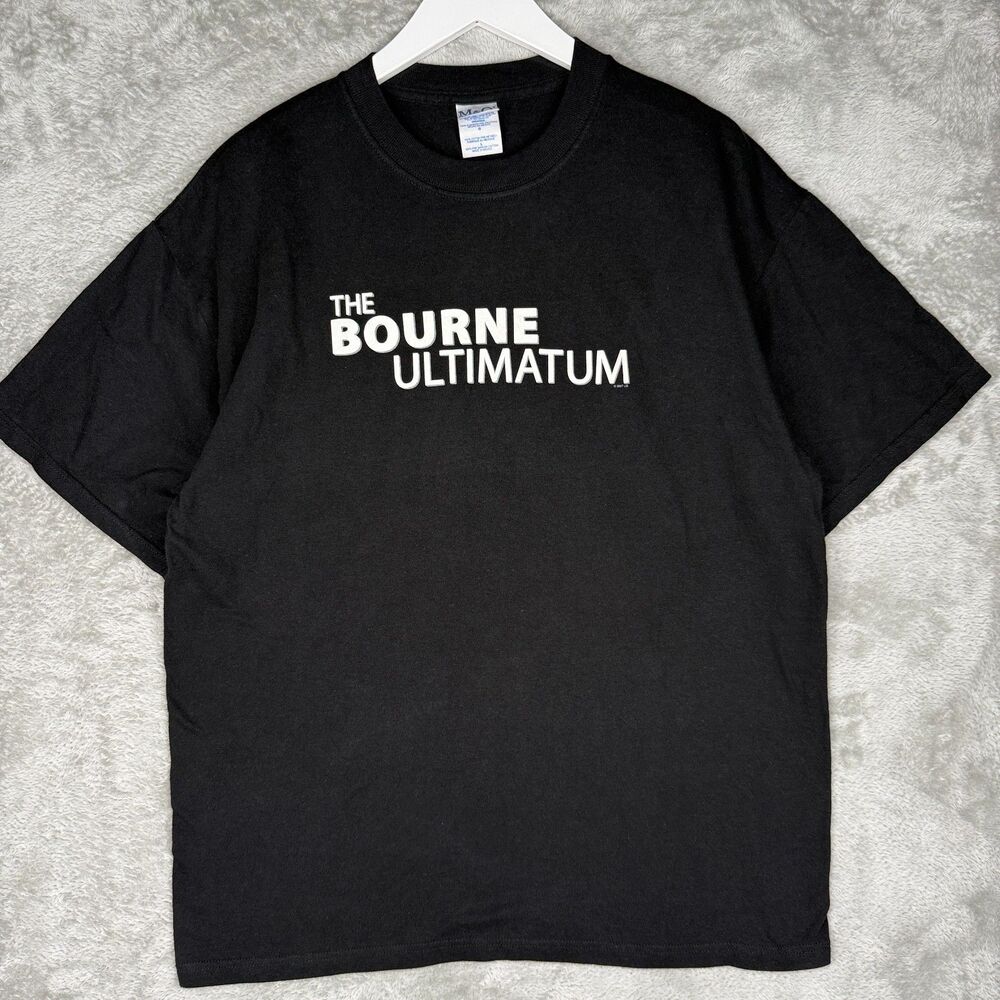 Vintage The Bourne Ultimatum Movie Promo T-Shirt Men Large Black 2007 Matt Damon